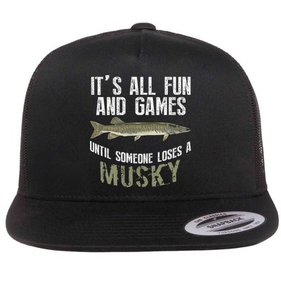 Funny Musky Fishing Muskellunge Freshwater Fish Angler Gift Flatbill Hat
