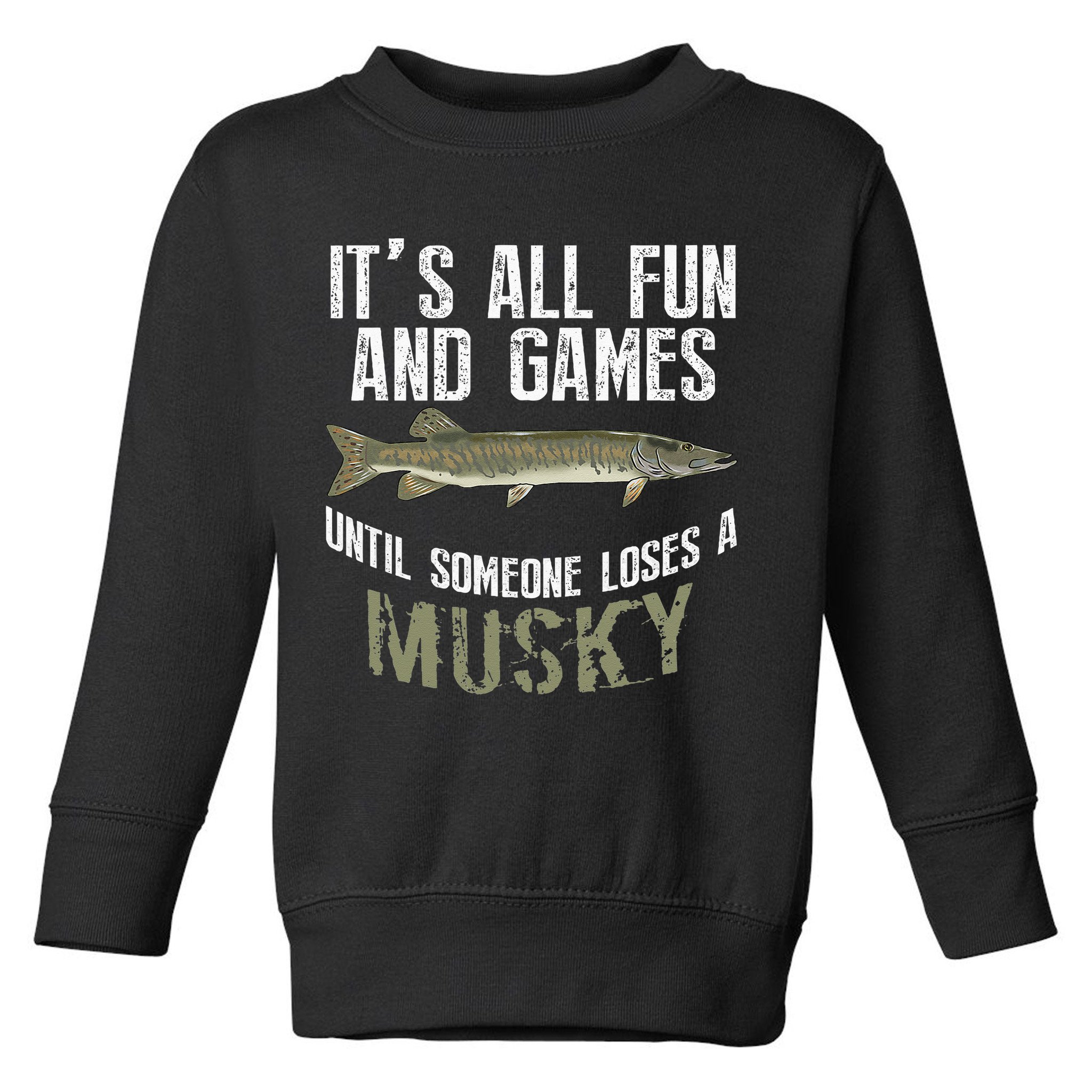 Funny Musky Fishing Muskellunge Freshwater Fish Angler Gift Toddler Sweatshirt
