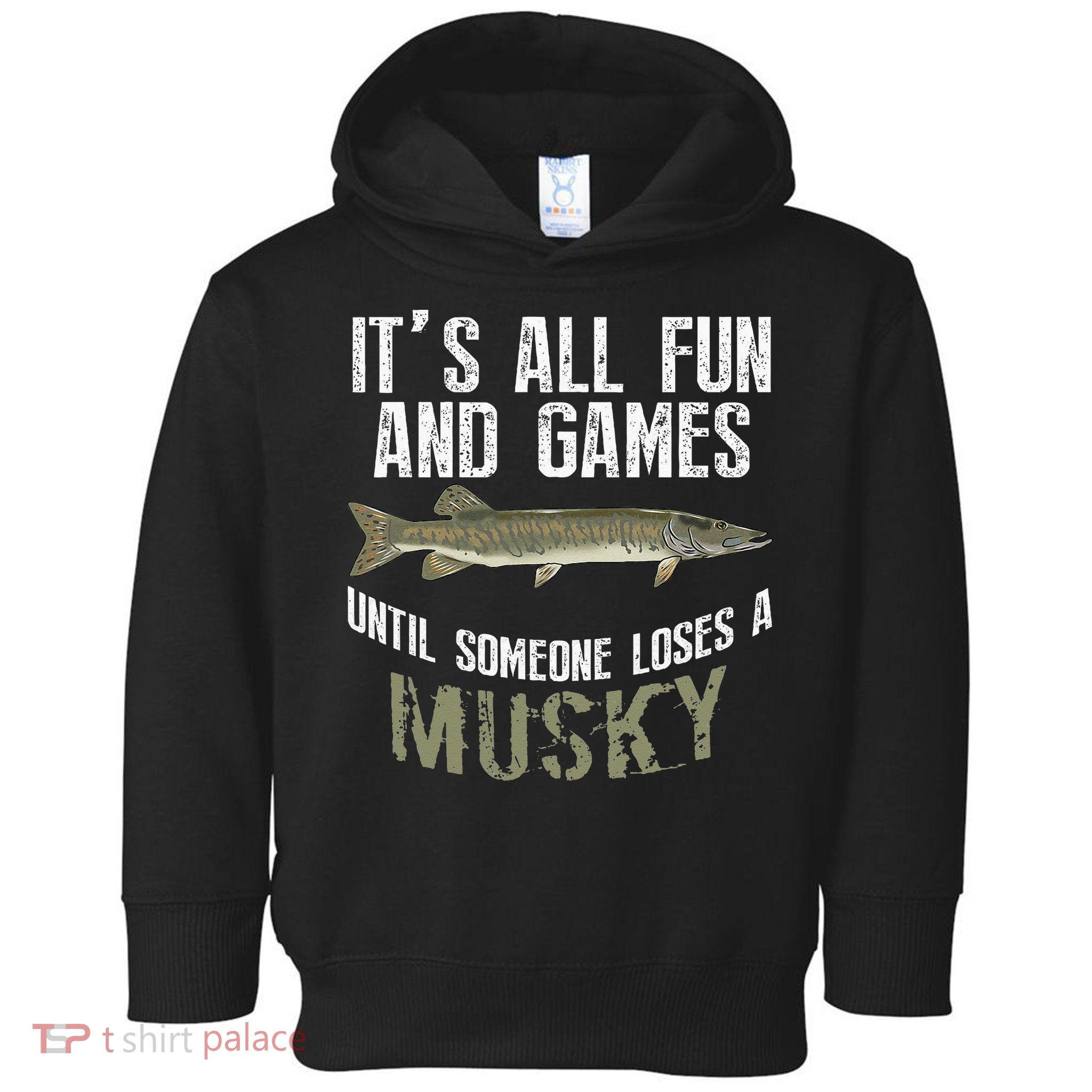 Funny Musky Fishing Muskellunge Freshwater Fish Angler Gift Toddler Hoodie