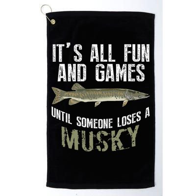 Funny Musky Fishing Muskellunge Freshwater Fish Angler Gift Golf Towel