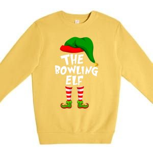 Funny Matching Family Christmas The Bowling Elf Great Gift Premium Crewneck Sweatshirt