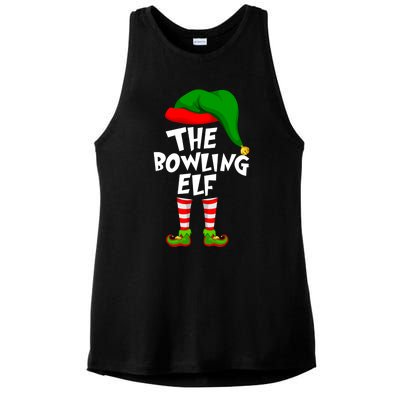 Funny Matching Family Christmas The Bowling Elf Great Gift Ladies PosiCharge Tri-Blend Wicking Tank