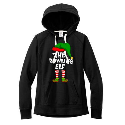 Funny Matching Family Christmas The Bowling Elf Great Gift Women's Fleece Hoodie