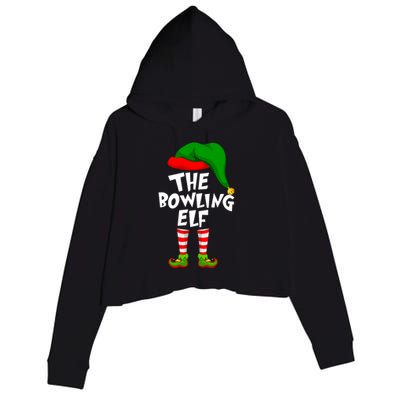 Funny Matching Family Christmas The Bowling Elf Great Gift Crop Fleece Hoodie