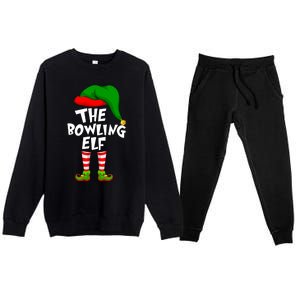 Funny Matching Family Christmas The Bowling Elf Great Gift Premium Crewneck Sweatsuit Set