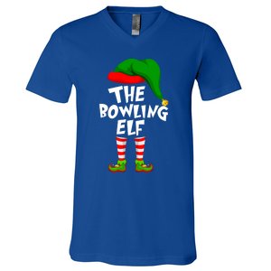 Funny Matching Family Christmas The Bowling Elf Great Gift V-Neck T-Shirt