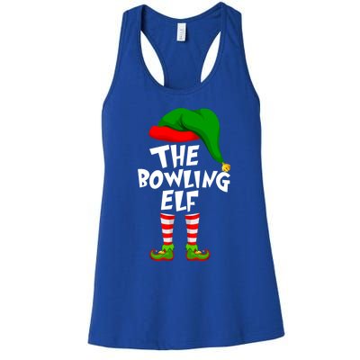 Funny Matching Family Christmas The Bowling Elf Great Gift Women's Racerback Tank