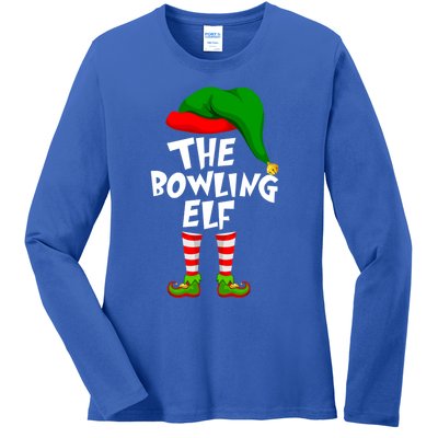 Funny Matching Family Christmas The Bowling Elf Great Gift Ladies Long Sleeve Shirt