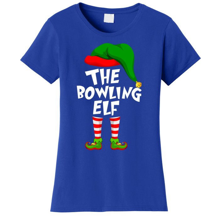 Funny Matching Family Christmas The Bowling Elf Great Gift Women's T-Shirt