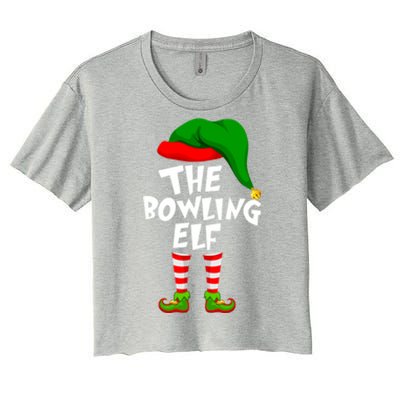 Funny Matching Family Christmas The Bowling Elf Great Gift Women's Crop Top Tee