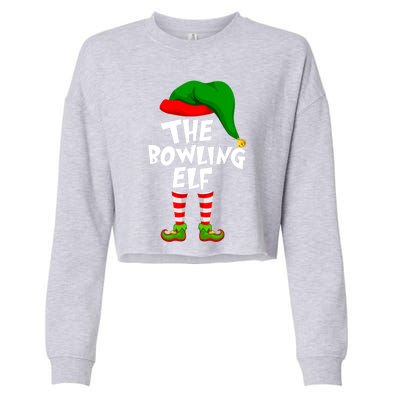 Funny Matching Family Christmas The Bowling Elf Great Gift Cropped Pullover Crew