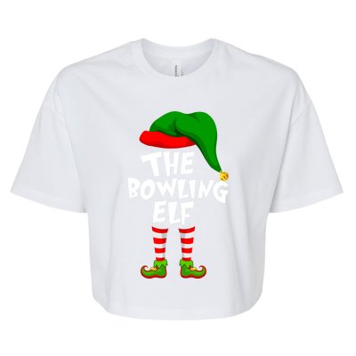 Funny Matching Family Christmas The Bowling Elf Great Gift Bella+Canvas Jersey Crop Tee