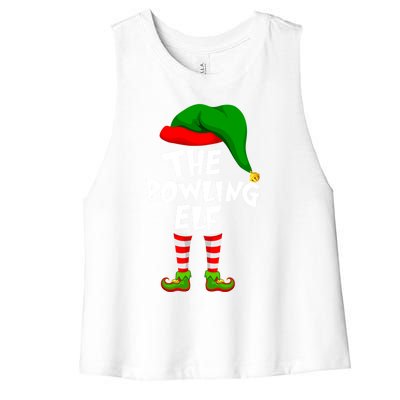 Funny Matching Family Christmas The Bowling Elf Great Gift Women's Racerback Cropped Tank