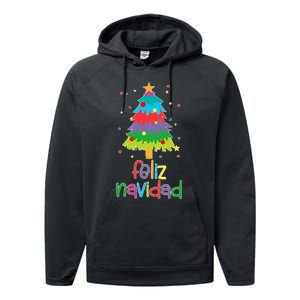 Family Matching Feliz Navidad Spanish Mexican Christmas Performance Fleece Hoodie