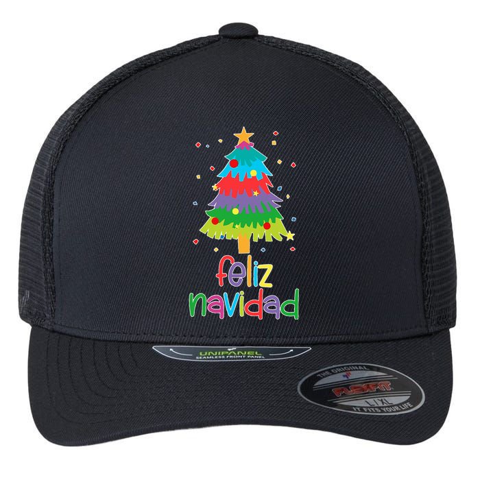 Family Matching Feliz Navidad Spanish Mexican Christmas Flexfit Unipanel Trucker Cap