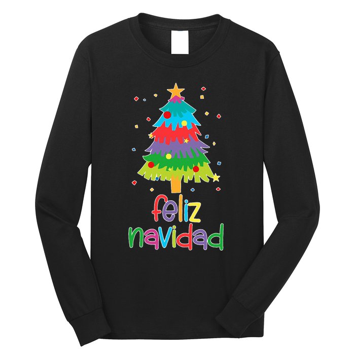 Family Matching Feliz Navidad Spanish Mexican Christmas Long Sleeve Shirt