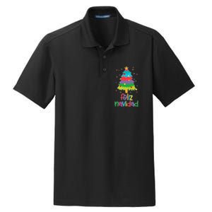 Family Matching Feliz Navidad Spanish Mexican Christmas Dry Zone Grid Polo