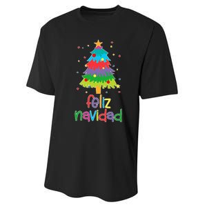 Family Matching Feliz Navidad Spanish Mexican Christmas Performance Sprint T-Shirt