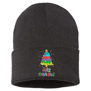 Family Matching Feliz Navidad Spanish Mexican Christmas Sustainable Knit Beanie