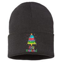 Family Matching Feliz Navidad Spanish Mexican Christmas Sustainable Knit Beanie