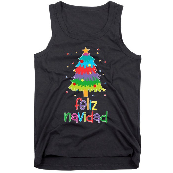 Family Matching Feliz Navidad Spanish Mexican Christmas Tank Top