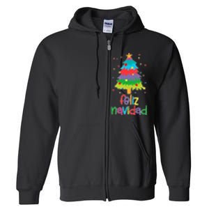 Family Matching Feliz Navidad Spanish Mexican Christmas Full Zip Hoodie