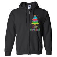 Family Matching Feliz Navidad Spanish Mexican Christmas Full Zip Hoodie