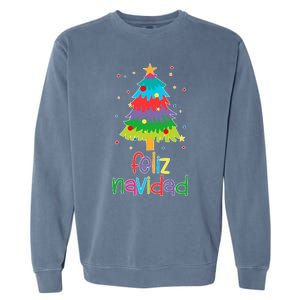 Family Matching Feliz Navidad Spanish Mexican Christmas Garment-Dyed Sweatshirt