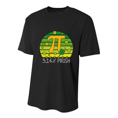 Funny Math Fraction Four Leaf Clover Teacher St Patricks Day Youth Performance Sprint T-Shirt