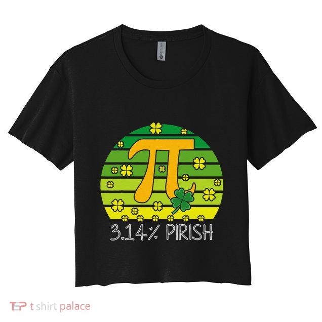Funny Math Fraction Four Leaf Clover Teacher St Patricks Day Crop Top