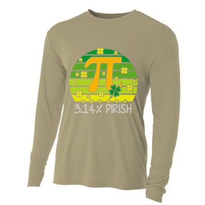Funny Math Fraction Four Leaf Clover Teacher St Patricks Day Cooling Performance Long Sleeve Crew