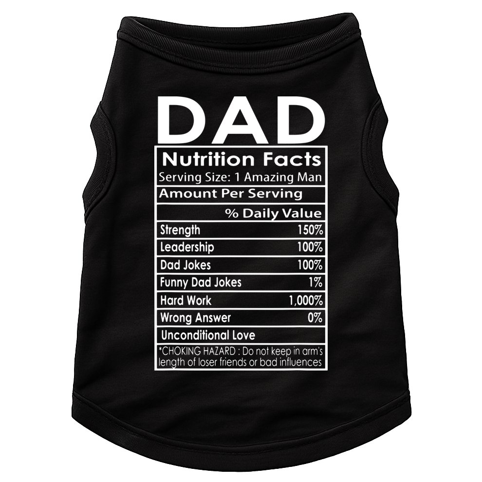 Funny Men's Father's Day Dad Nutrition Facts Gift Doggie Tank