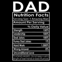Funny Men's Father's Day Dad Nutrition Facts Gift Drawstring Bag