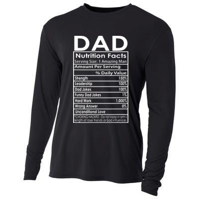 Funny Men's Father's Day Dad Nutrition Facts Gift Cooling Performance Long Sleeve Crew