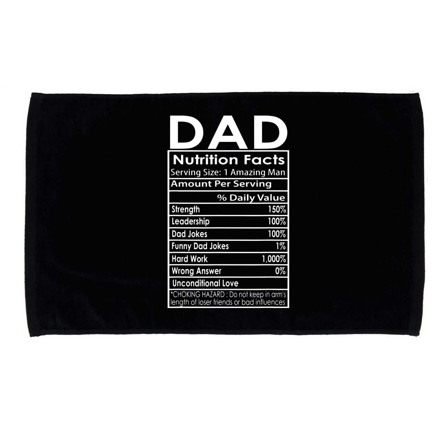 Funny Men's Father's Day Dad Nutrition Facts Gift Microfiber Hand Towel