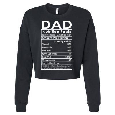 Funny Men's Father's Day Dad Nutrition Facts Gift Cropped Pullover Crew