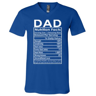 Funny Men's Father's Day Dad Nutrition Facts Gift V-Neck T-Shirt