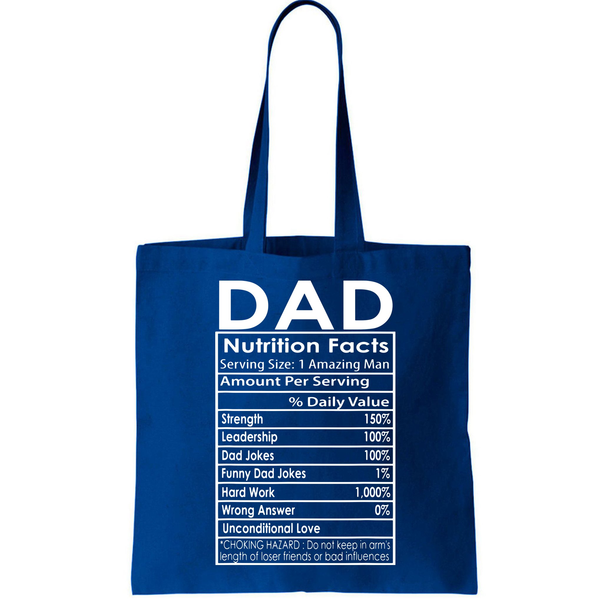 Funny Men's Father's Day Dad Nutrition Facts Gift Bag