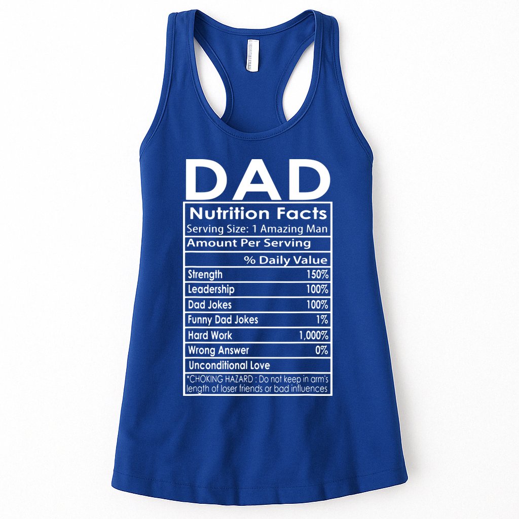 Funny Men's Father's Day Dad Nutrition Facts Gift Womens Tank Top
