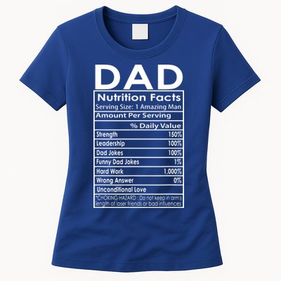 Funny Men's Father's Day Dad Nutrition Facts Gift Womens T-Shirt