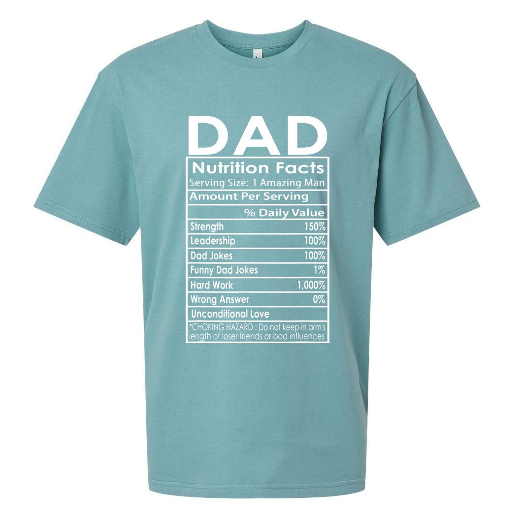Funny Men's Father's Day Dad Nutrition Facts Gift Sueded Cloud Jersey T-Shirt