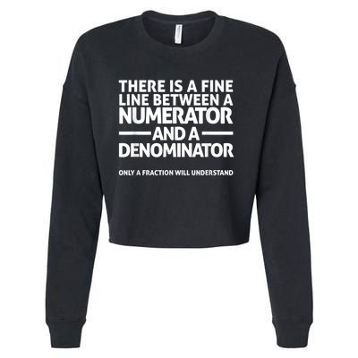 Funny Math FINE LINE NUMERATOR DENOMINATOR Cropped Pullover Crew