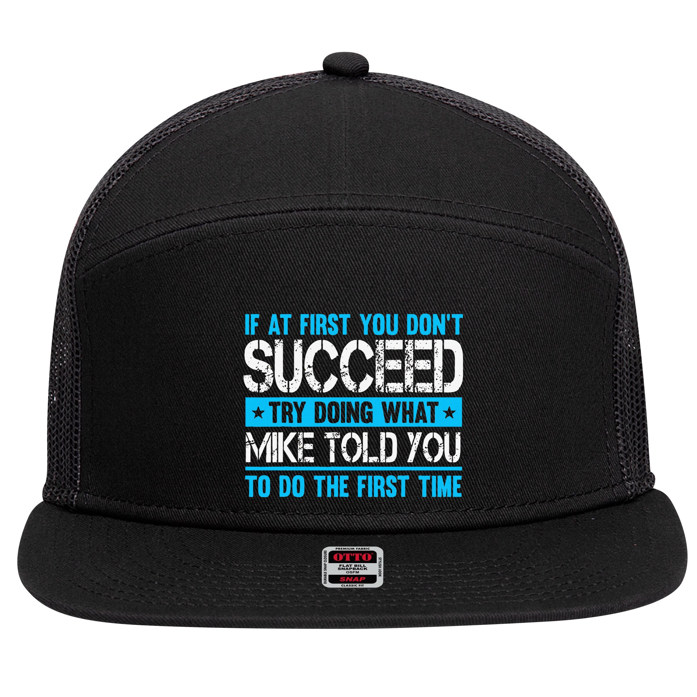 Funny Mike 7 Panel Mesh Trucker Snapback Hat