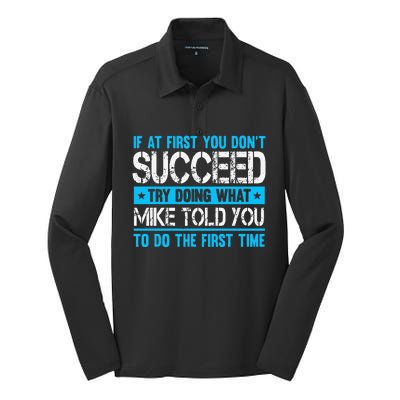 Funny Mike Silk Touch Performance Long Sleeve Polo