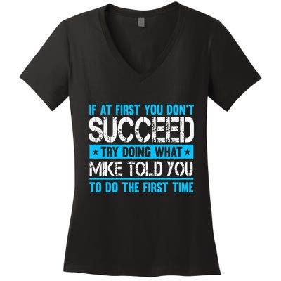 Funny Mike Women's V-Neck T-Shirt