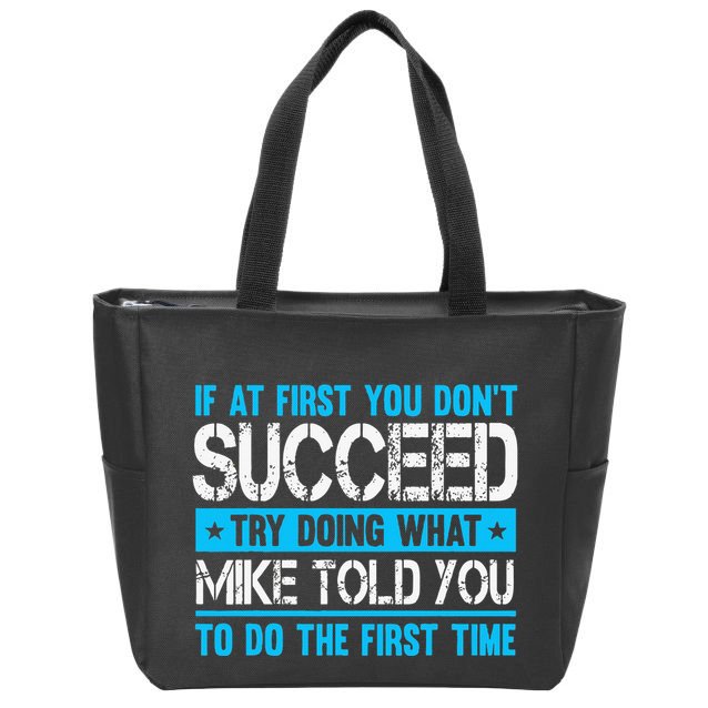 Funny Mike Zip Tote Bag