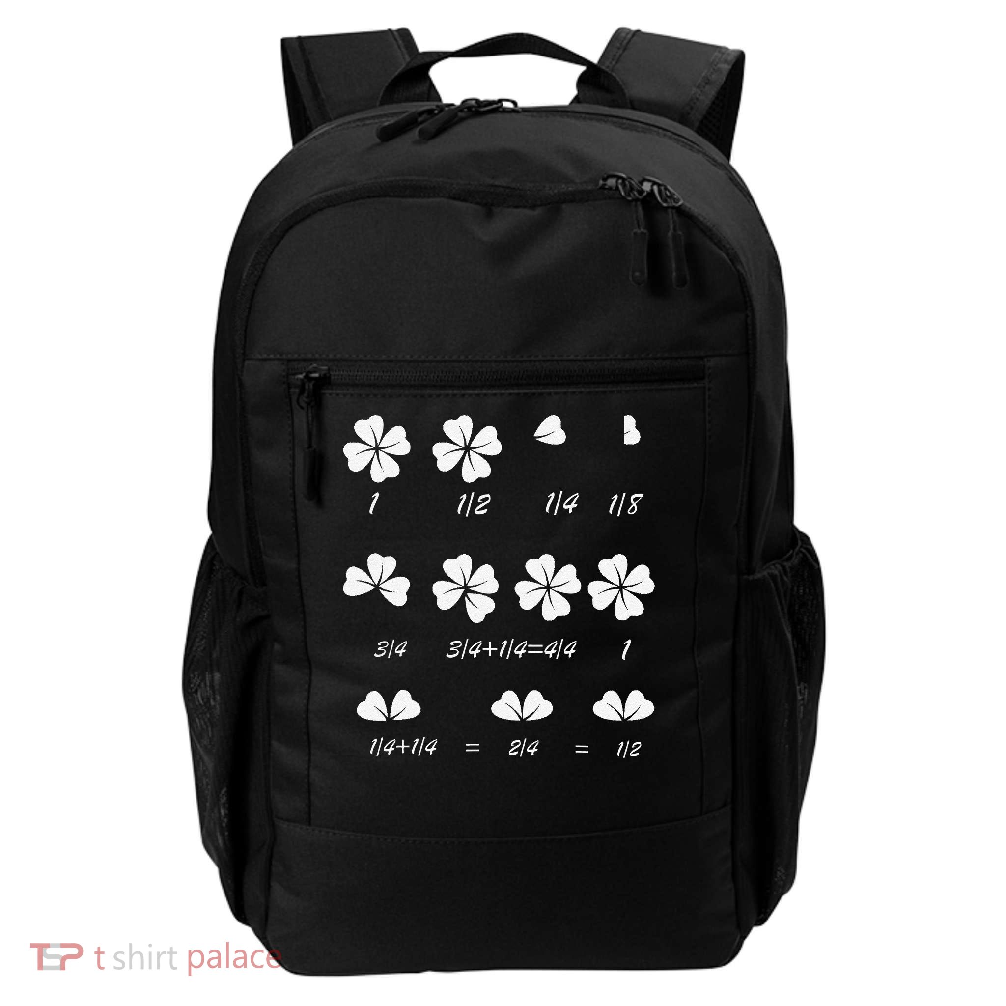 Funny Math Fraction Four Leaf Clover Teacher St Patricks Day Daily Commute Backpack