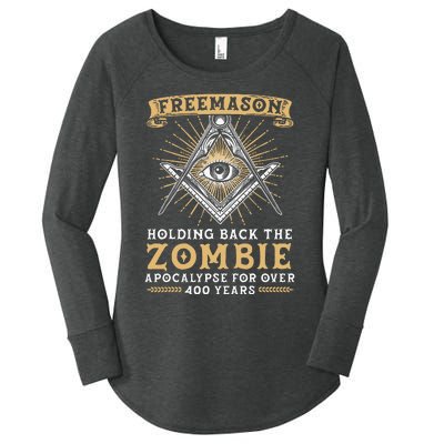 Freemason Masonic Fraternal Freemasonry Square Compass Women's Perfect Tri Tunic Long Sleeve Shirt