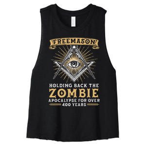 Freemason Masonic Fraternal Freemasonry Square Compass Women's Racerback Cropped Tank