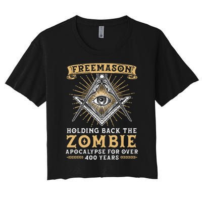 Freemason Masonic Fraternal Freemasonry Square Compass Women's Crop Top Tee